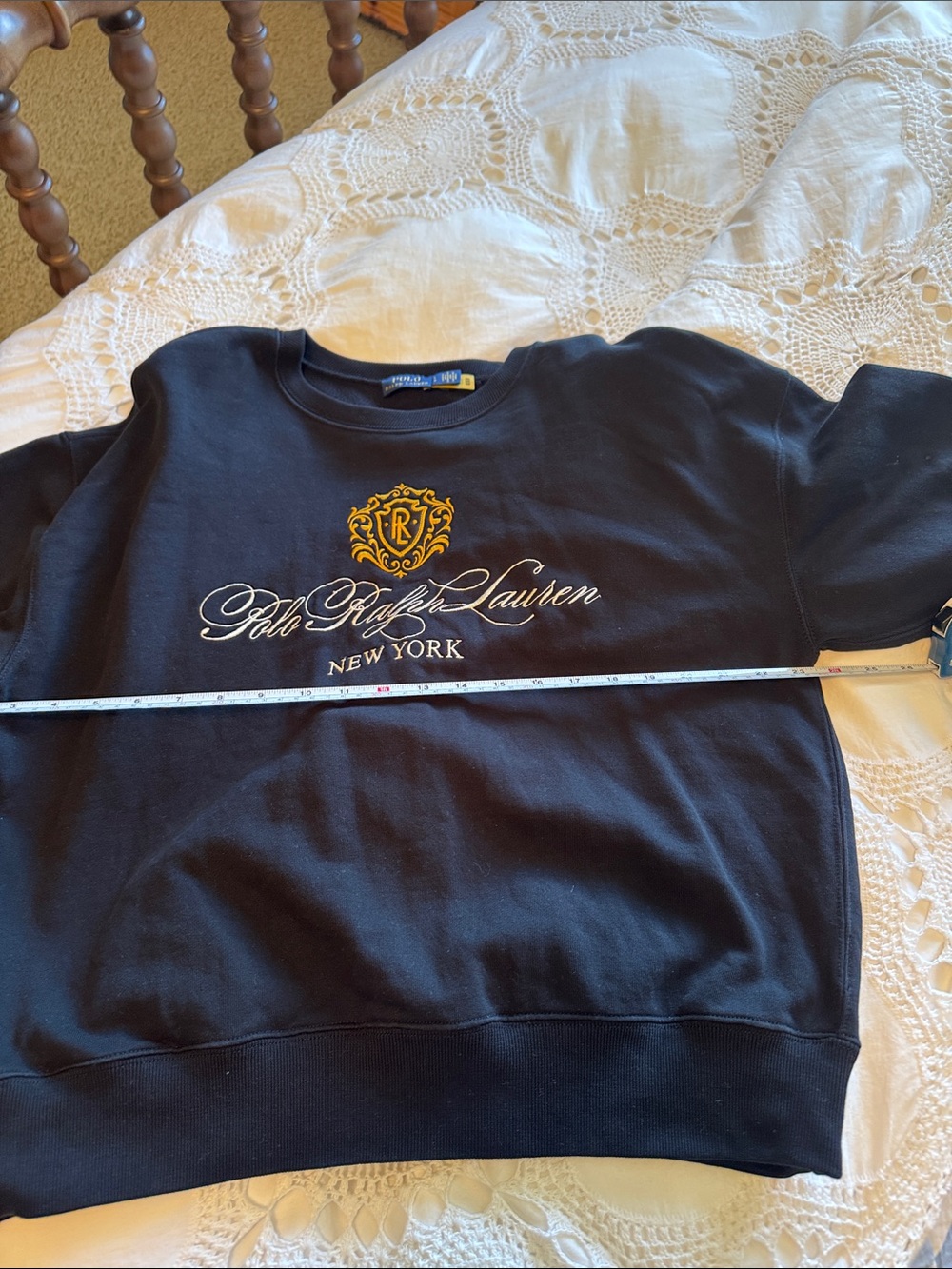 Polo by Ralph Lauren blackSweatshirt with Gold Crest and White Script Logo - Picture 2 of 5